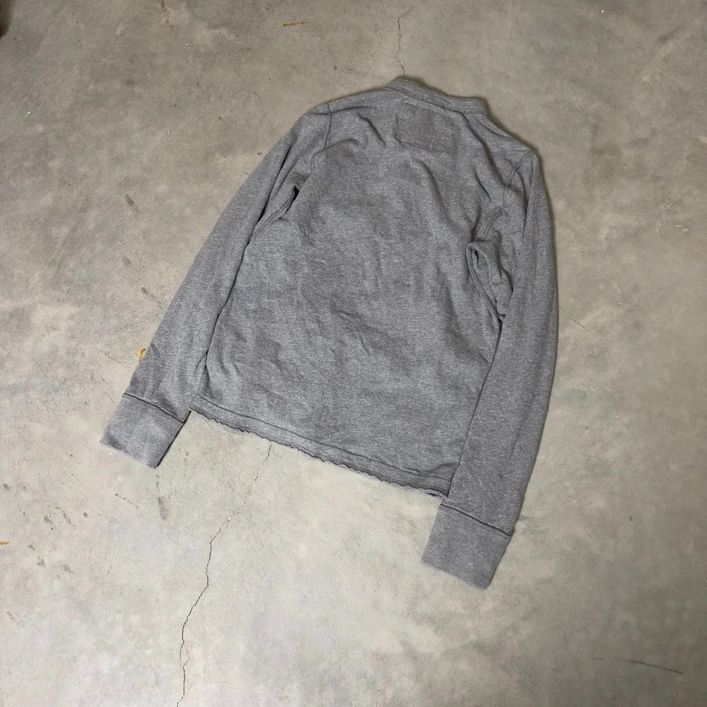 Abercrombie Henley Long‎ Sleeve Shirt Kids XL Grey Casual Heritage Preppy Basic